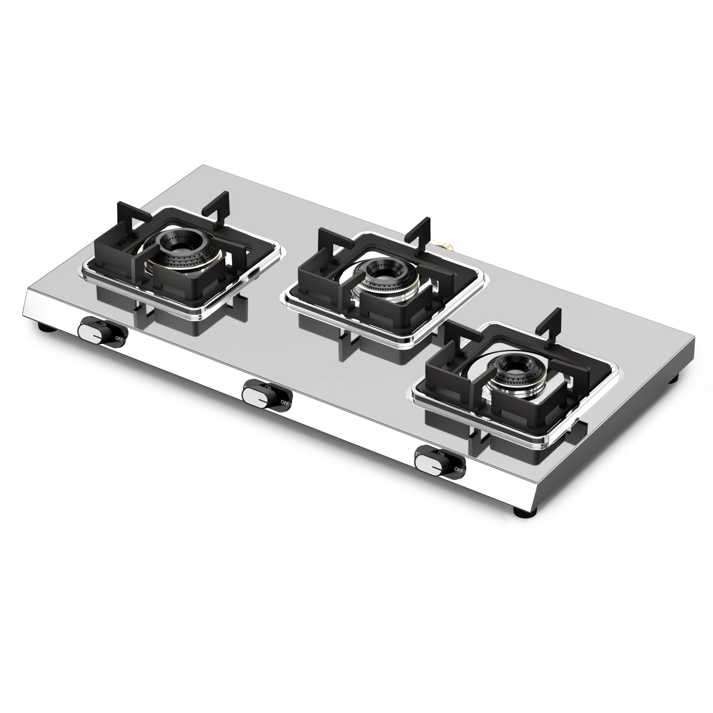 Sunshine Thunder 3 Burner | 3 Burner Stainless Steel Gas Stove | 5 Year Body & Burner Warranty By Sunshine | 5G Technology, LPG Ready & PNG Compatible (Silver)