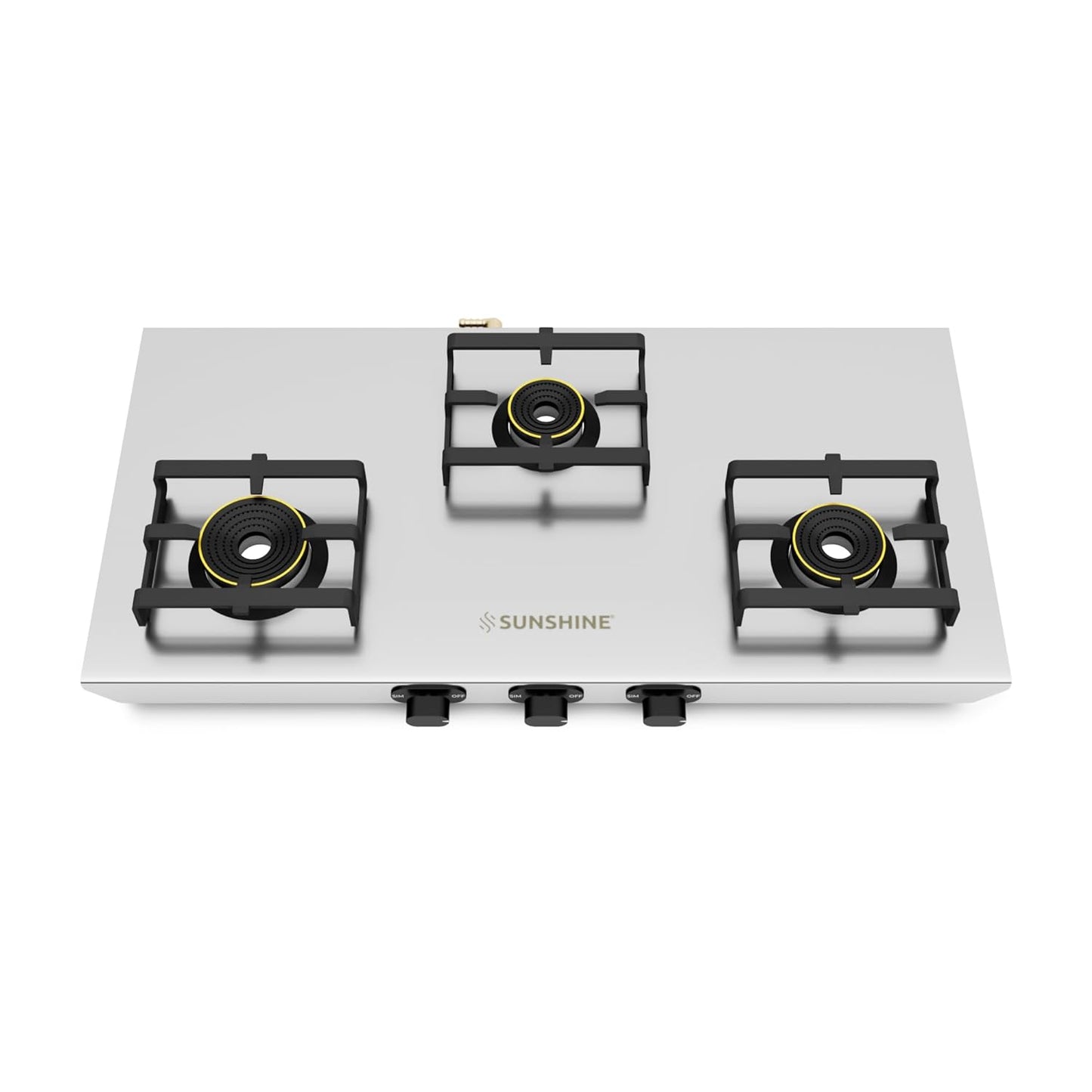 Sunshine Shield Ultra Slim Stainless Steel Cooktop, ISI Certified Manual Ignition 3 Burner Gas Stove, 2 Years General Warranty
