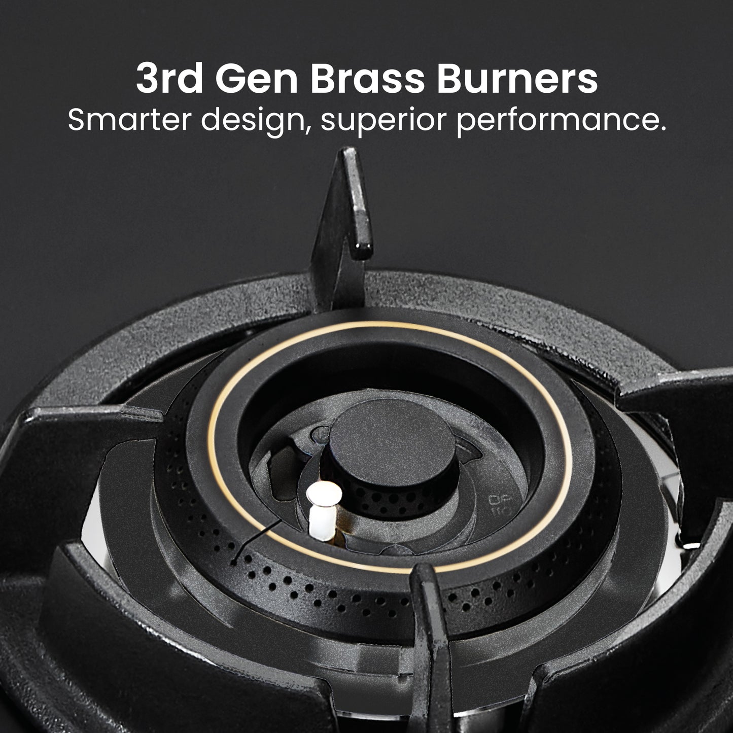 Sunshine Carnival Plus Brass Burner Matt Finish Super Slim Tablet Hob 3 Burner Auto Ignition