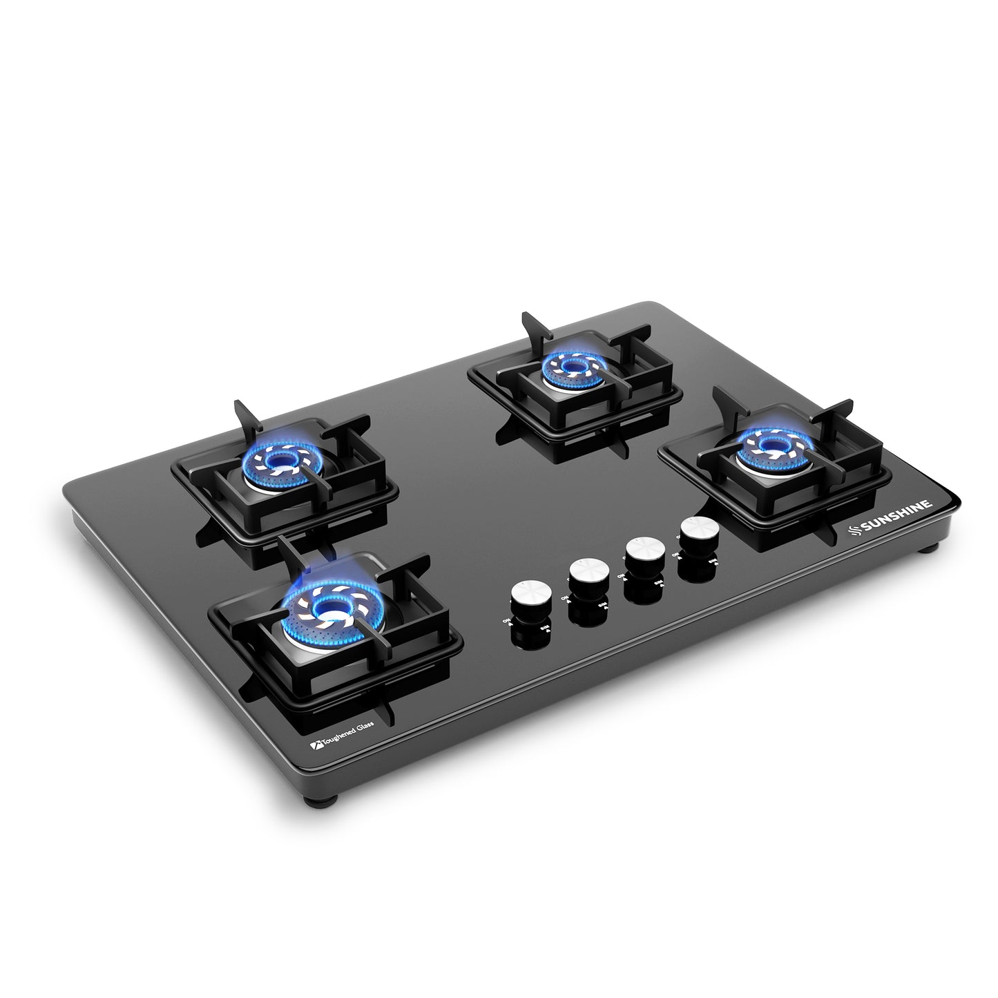 Sunshine Slimmest Magnite 4 Burner Glass Hob Top Cooktop Manual Ignition