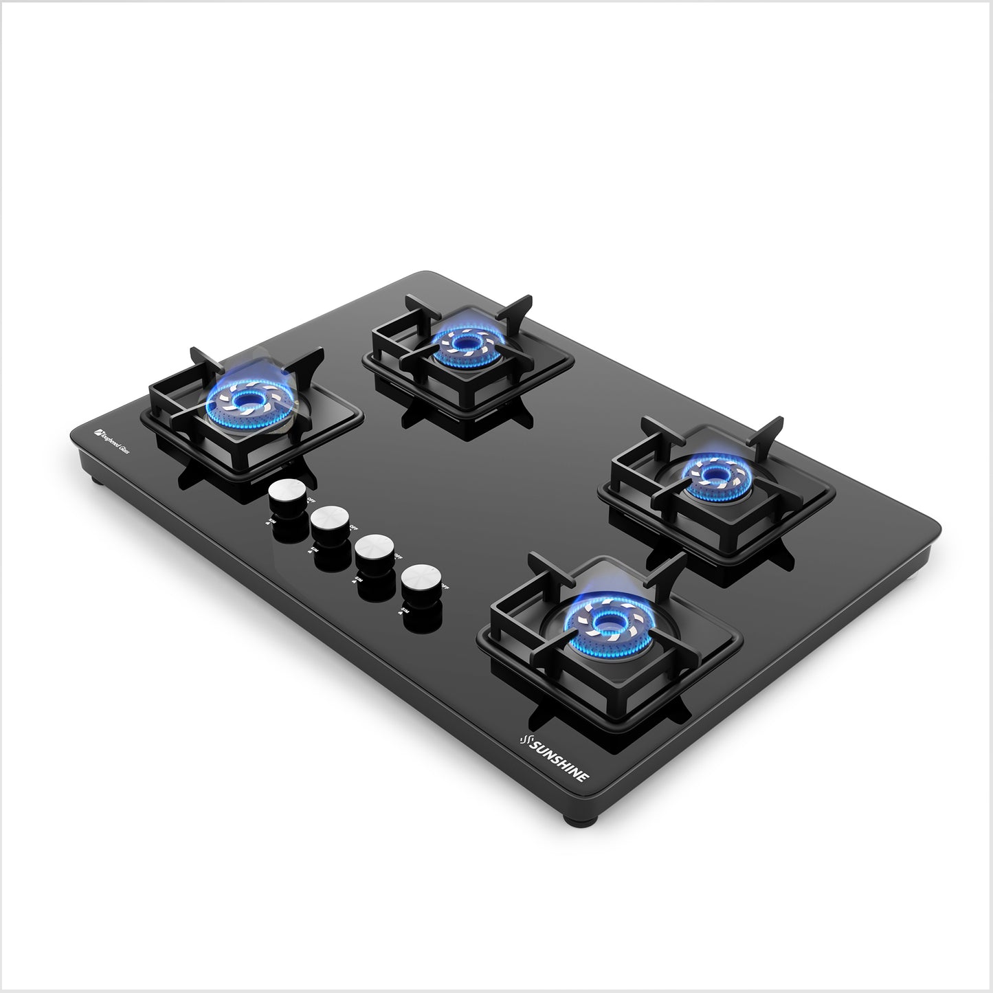 Sunshine Slimmest Magnite 4 Burner Glass Hob Top Cooktop Manual Ignition