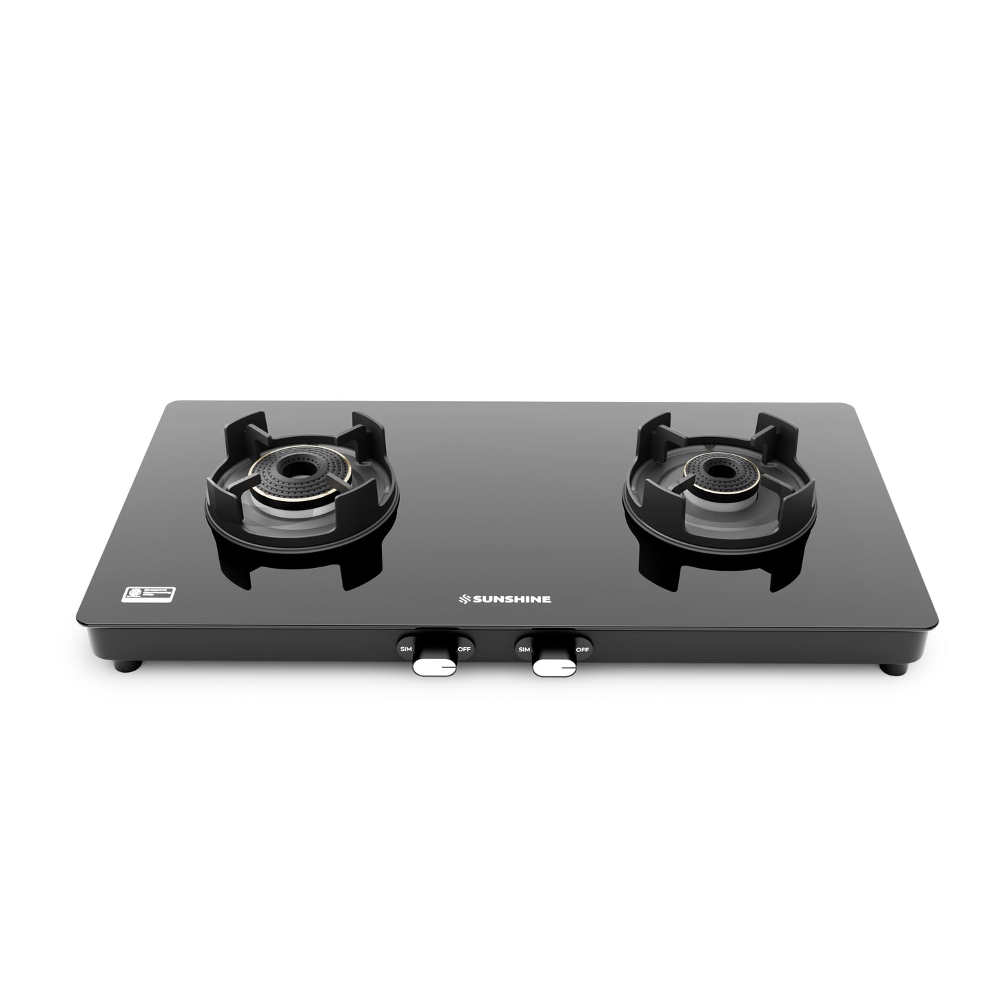 Sunshine Regal Pro 2 Burner Gas Stove Toughened Glass Cooktop Manual Ignition