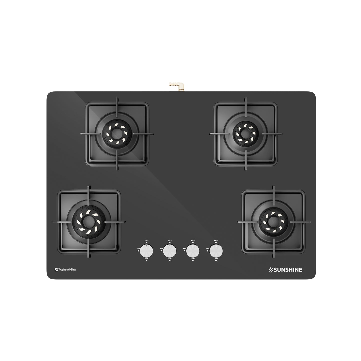 Sunshine Slimmest Magnite 4 Burner Glass Hob Top Cooktop Manual Ignition