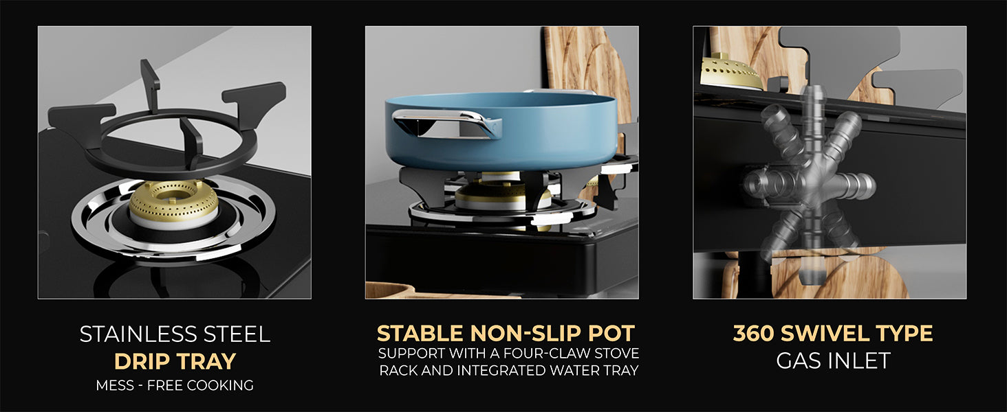 Sunshine Phoenix 2 Burner Gas Stove Cooktop Manual Ignition