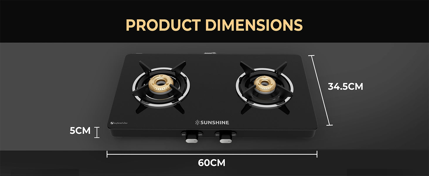 Sunshine Phoenix 2 Burner Gas Stove Cooktop Manual Ignition