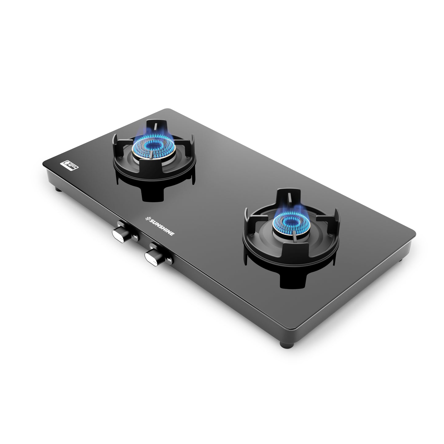 Sunshine Regal Pro 2 Burner Gas Stove Toughened Glass Cooktop Manual Ignition