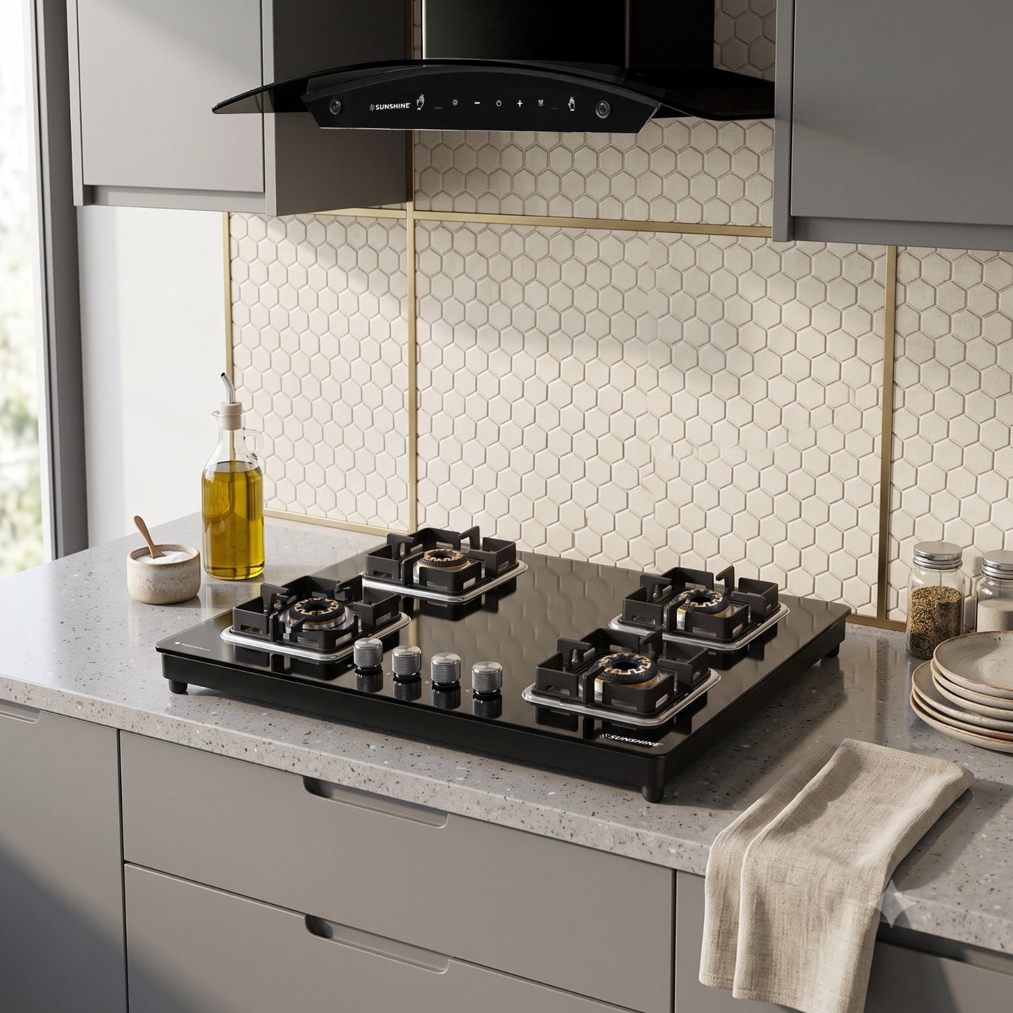 Sunshine Shine Hob Top – 3, 4 & 5 Burner Auto Ignition Gas Stove