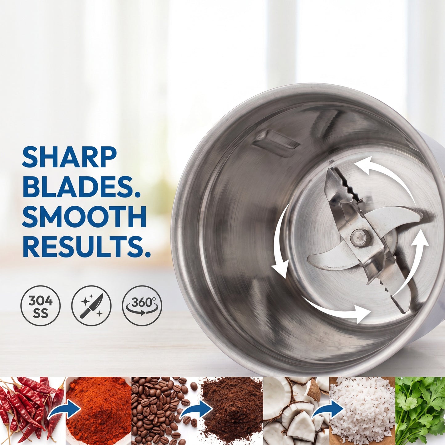 Sunshine Tejas 550W Mixer Grinder | 3 Jar Stainless Steel Mixer Grinder for Home Kitchen