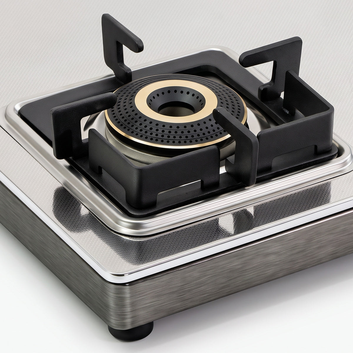 Cosmic Metal 3 Burner Gas Stove – Honeycomb Steel Finish, Brass Burners
