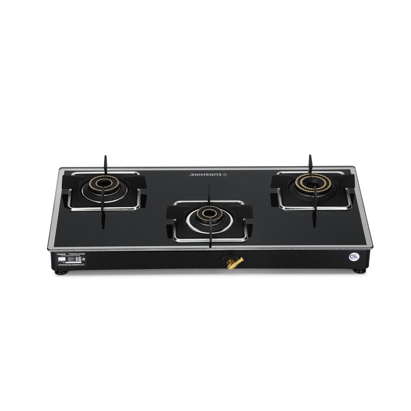 Sunshine Arrow 3 Burner Gas Stove Manual Ignition (Glass Top, 2 years warranty)