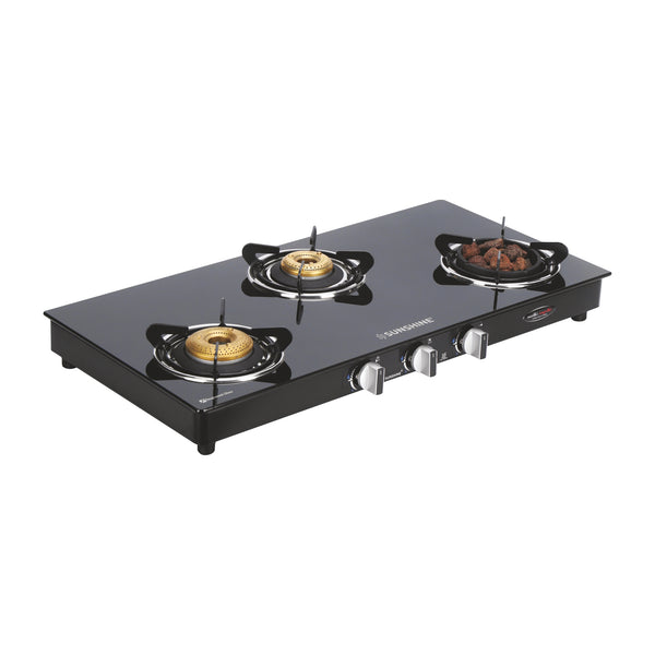 Sunshine Meethi Angeethi Pro 3 Burner Gas Stove Manual Ignition Sunshine Appliances