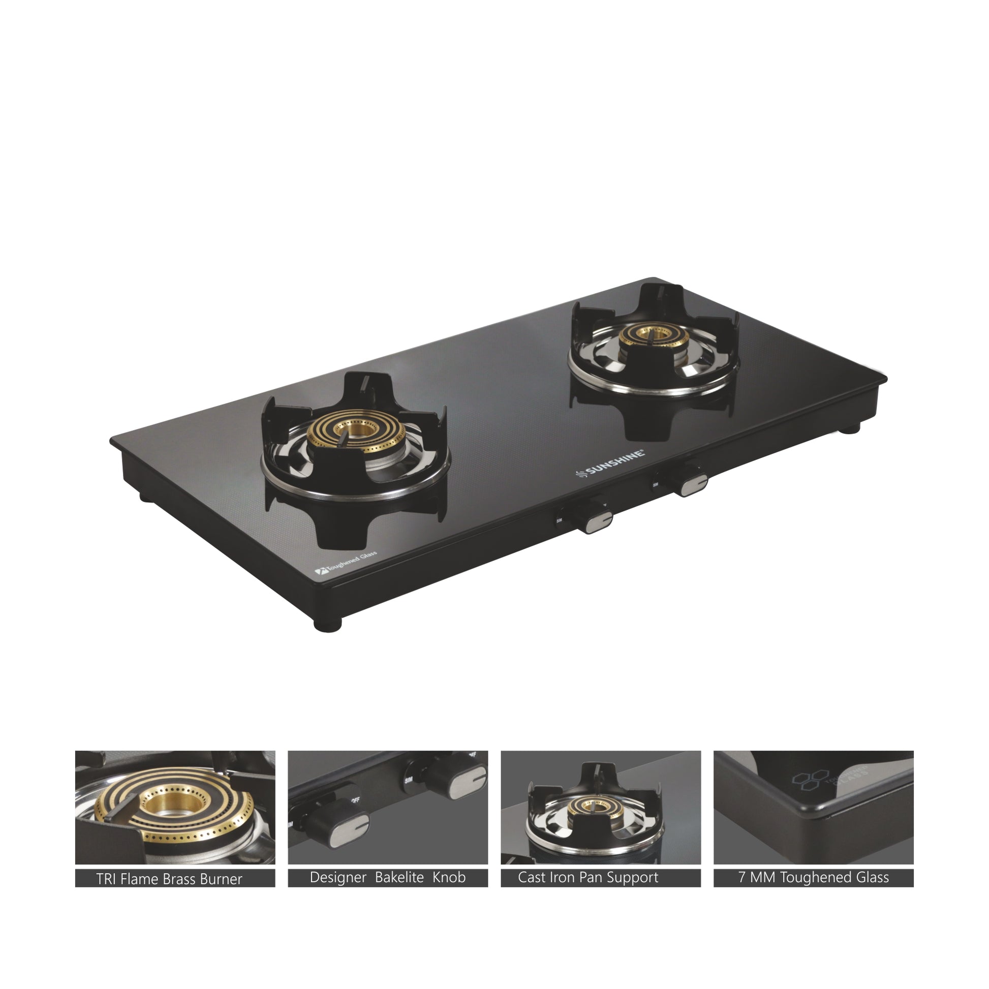 Sunshine Sapphire Two Burner Gas Stove Manual Ignition