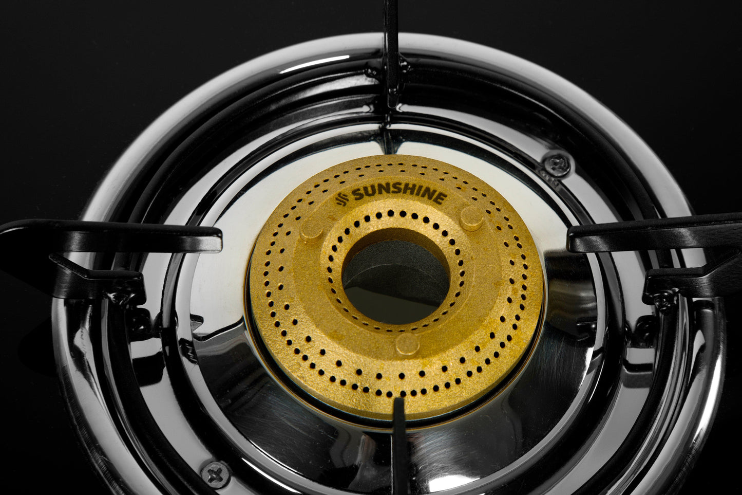 Sunshine Swift Double Burner Toughened Glass Gas Stove Manual Ignition