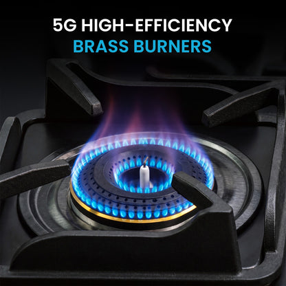 Shine Platinum Hobtop | 3 & 4 Burners | Matt Finish | SABAF Italian Valves