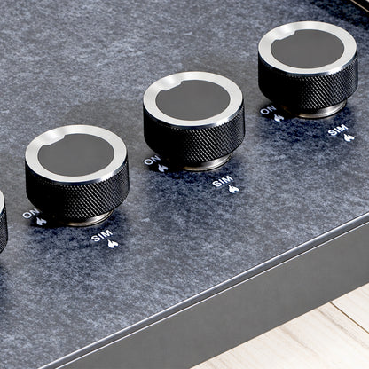 Rosetta 4 Burner Hobtop | Granite-Texture Toughened Glass | Brass Burners | 10 Year Warranty