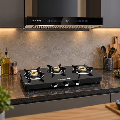 Sunshine Phoenix 3 Burner Gas Stove Cooktop Manual Ignition