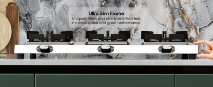 Sunshine Thunder 3 Burner | 3 Burner Stainless Steel Gas Stove | 5 Year Body & Burner Warranty By Sunshine | 5G Technology, LPG Ready & PNG Compatible (Silver)