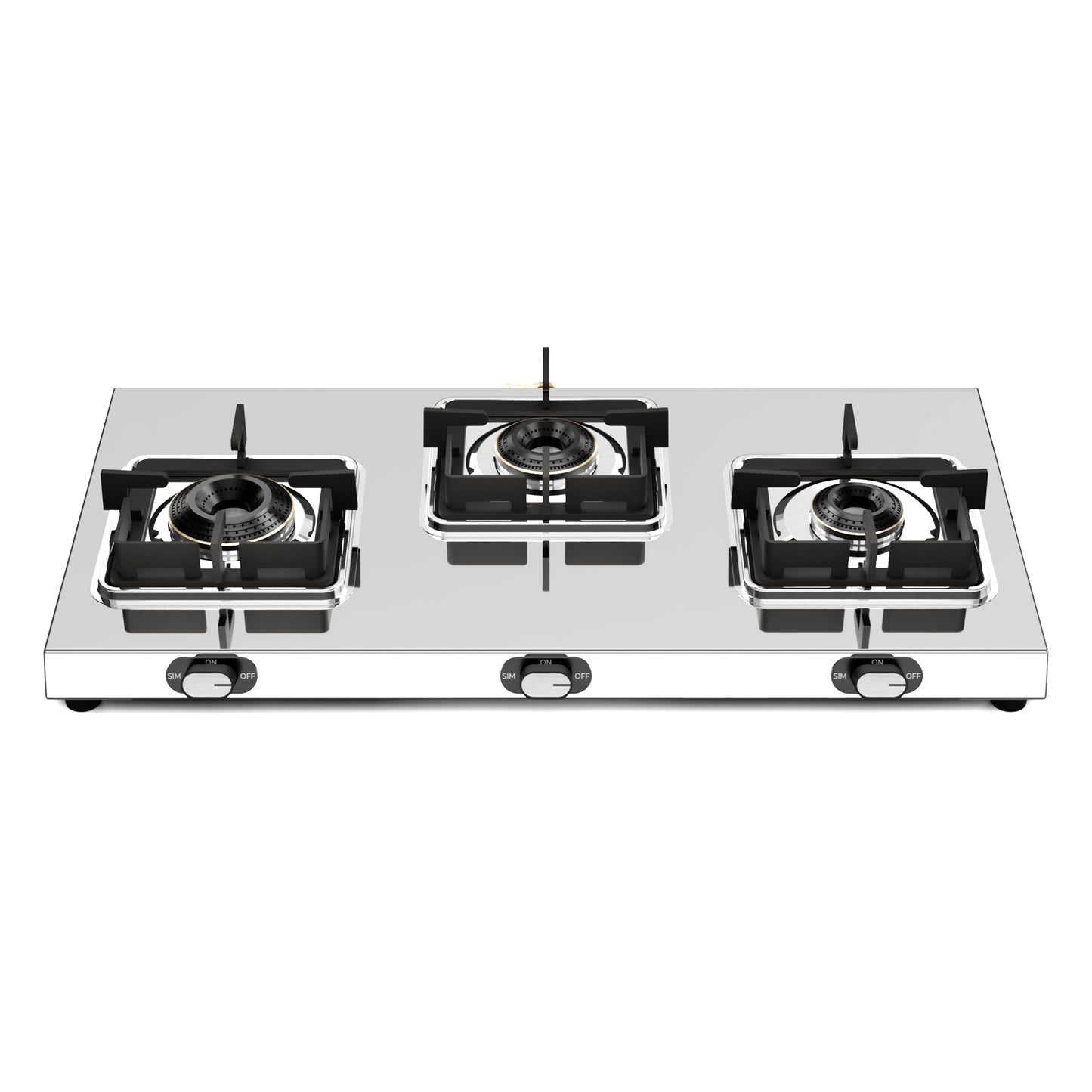 Sunshine Thunder 3 Burner | 3 Burner Stainless Steel Gas Stove | 5 Year Body & Burner Warranty By Sunshine | 5G Technology, LPG Ready & PNG Compatible (Silver)