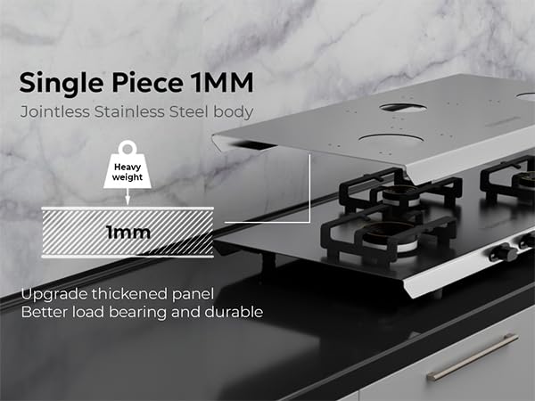 Sunshine Shield Ultra Slim Stainless Steel Cooktop, ISI Certified Manual Ignition 3 Burner Gas Stove, 2 Years General Warranty