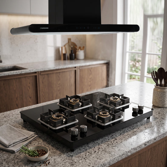 Sunshine Shine Rhombus 4 Burner Hob Cooktop Gas Stove | Manual & Auto ...