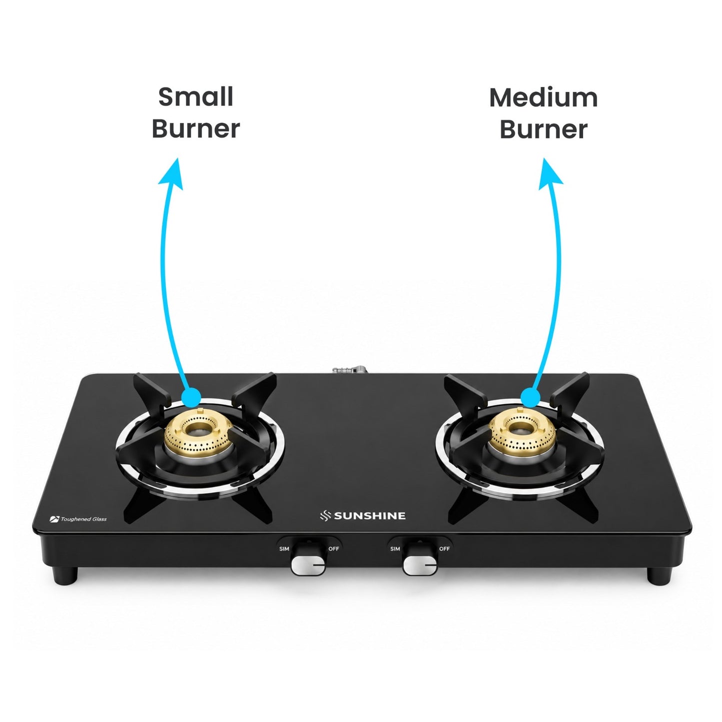 Sunshine Phoenix 2 Burner Gas Stove Cooktop Manual Ignition