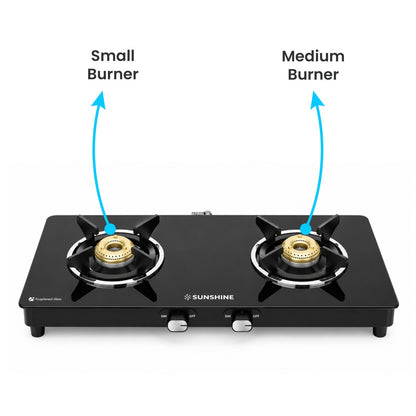 Sunshine Phoenix 2 Burner Gas Stove Cooktop Manual Ignition
