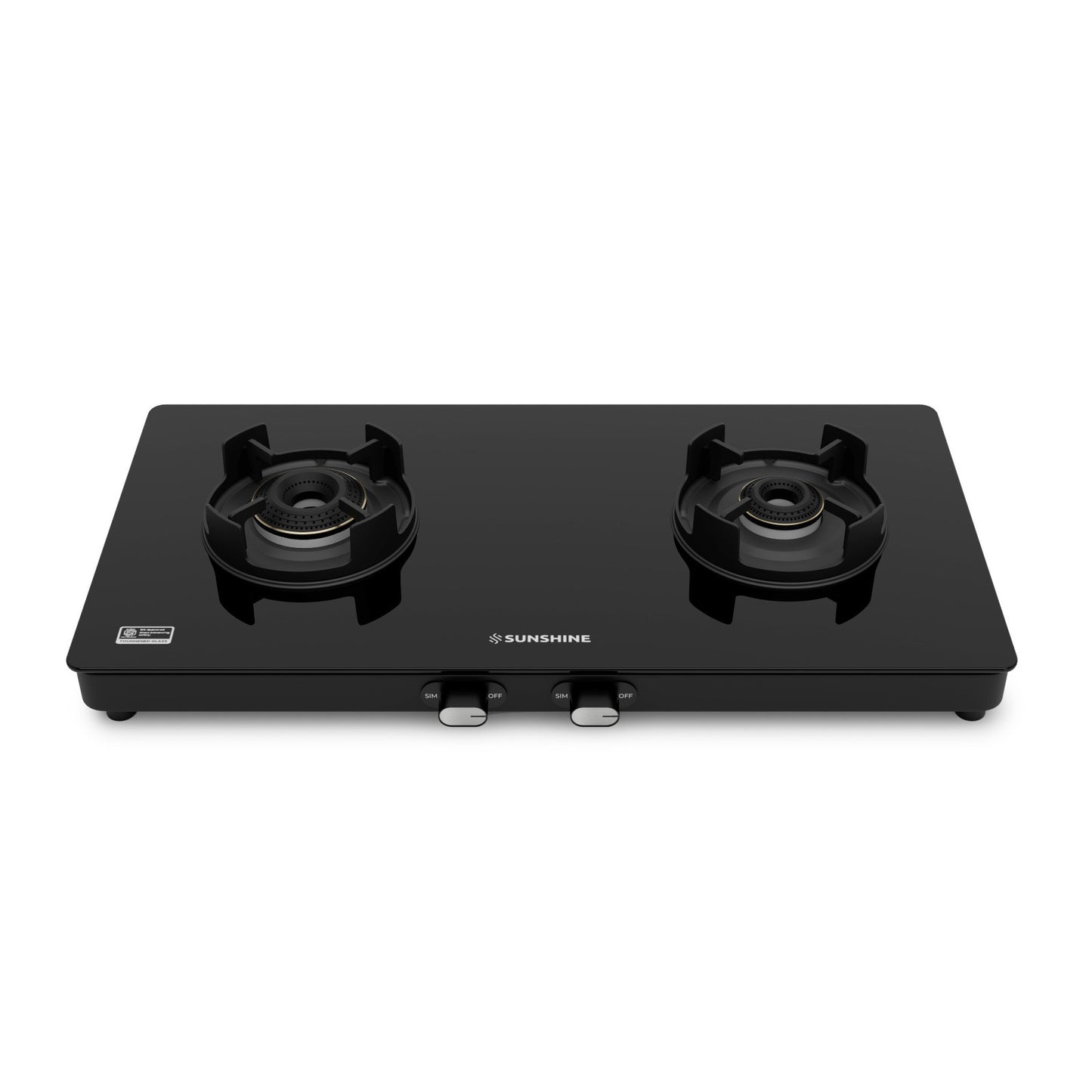 Sunshine Regal Pro 2 Burner Gas Stove Toughened Glass Cooktop Manual Ignition