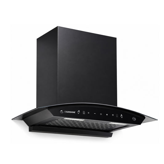 Fiesta 60 Matte Black Auto Clean Chimney | 1300 m³/h | 15 Year Warranty on Motor