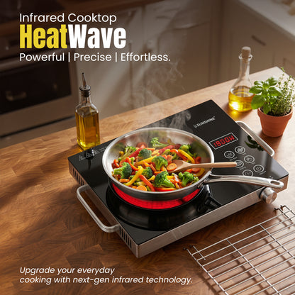 HeatWave Infrared Cooktop 2000W | 7 Cooking Modes | 60–700°C Temperature Control | Stainless Steel Body | Portable Infrared Cooker