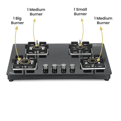 Sunshine Shine Four Burner Gas Stove/Hob Top Auto Ignition
