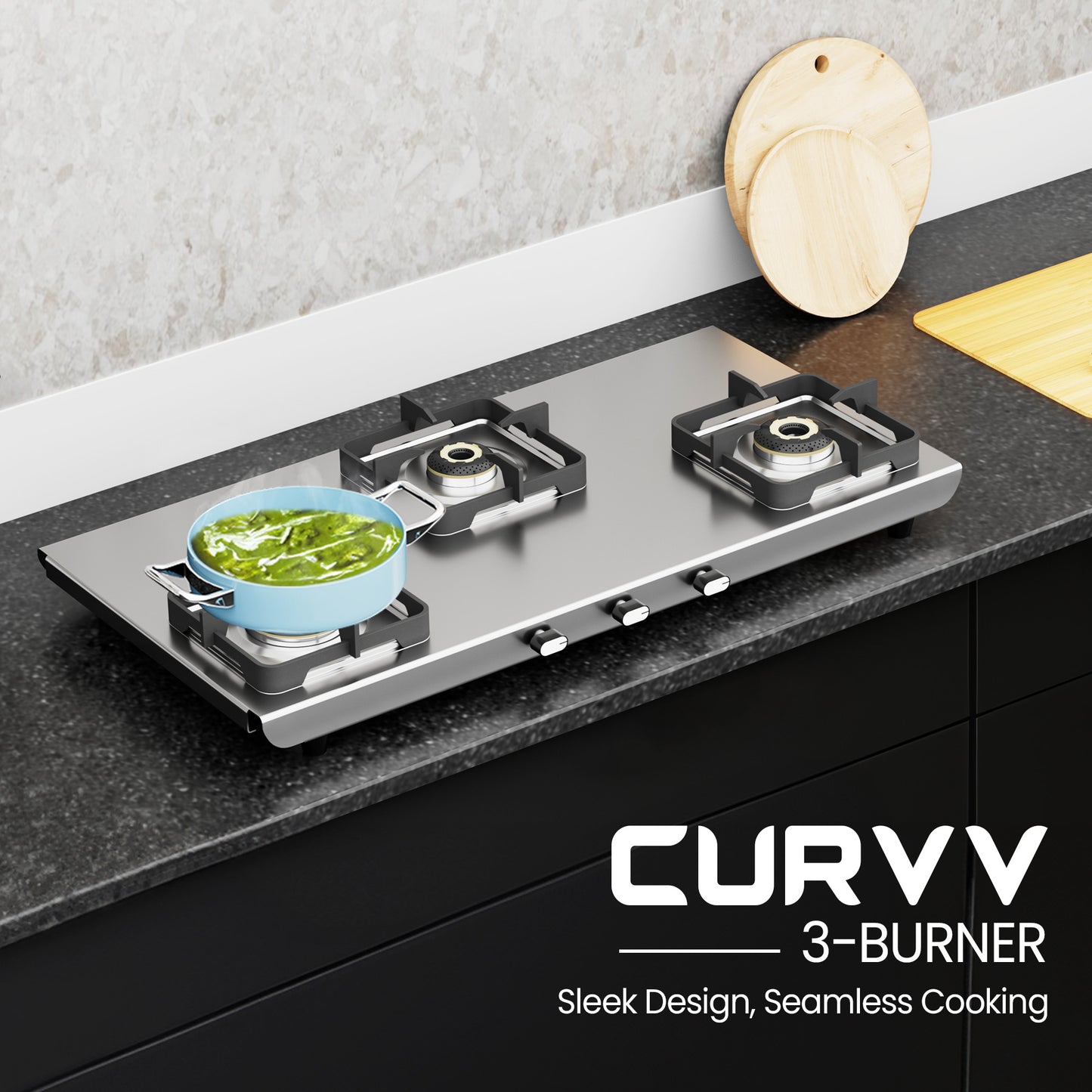 Sunshine Curvv Gas Stove 3 Burner