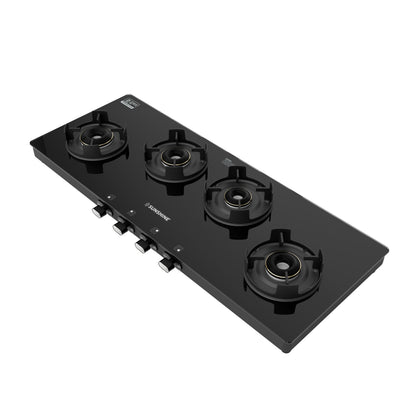 Sunshine Regal Excel Pro 4 Burner Gas Stove Toughened Glass Cooktop Manual Ignition