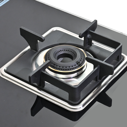 Sunshine Crystal 3 Burner | 3 Burner Glass Gas Stove | Hob Top Cooktop | Tempered Glass, 360° Rotating Brass Gas Nozzle | Manual Ignition | LPG Ready & PNG Compatible (Premium - Dual)