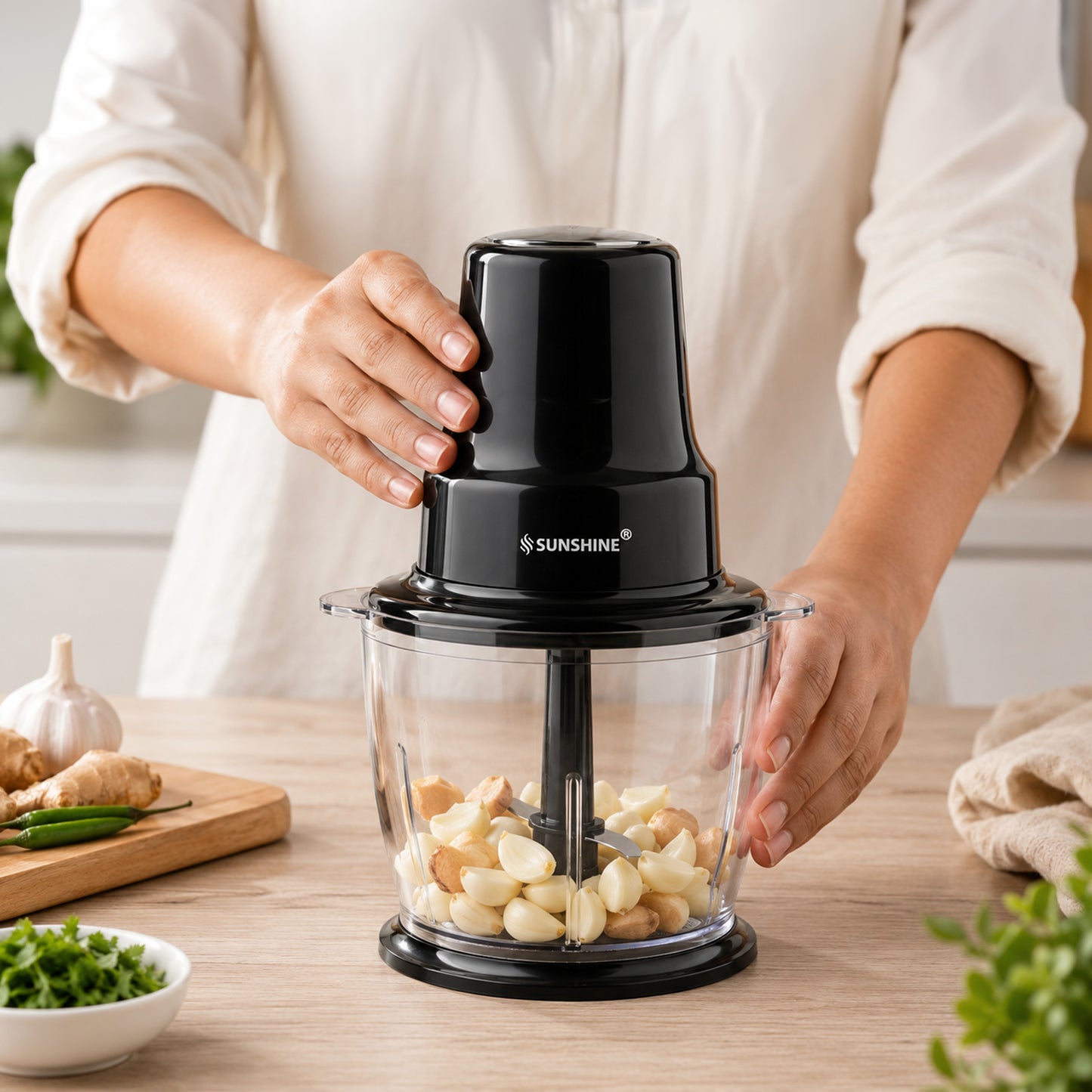 TurboChop Electric Chopper | 3-in-1 Chopping, Mincing & Whisking