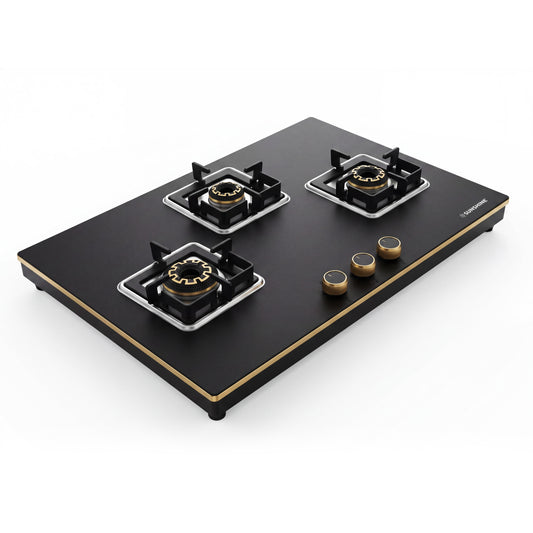 Shine Gold Hob Cooktop | 3 & 4 Burners