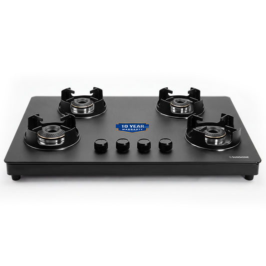 Sunshine Defender 4 Burner Matte Hob Top | 10-Year Warranty | Manual Ignition