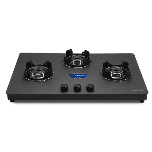 Sunshine Defender 3 Burner Matte Hob Top | 10-Year Warranty | Manual Ignition
