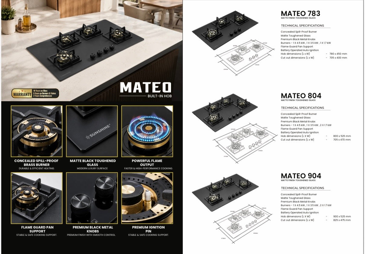 Sunshine Mateo Built-In-Hob