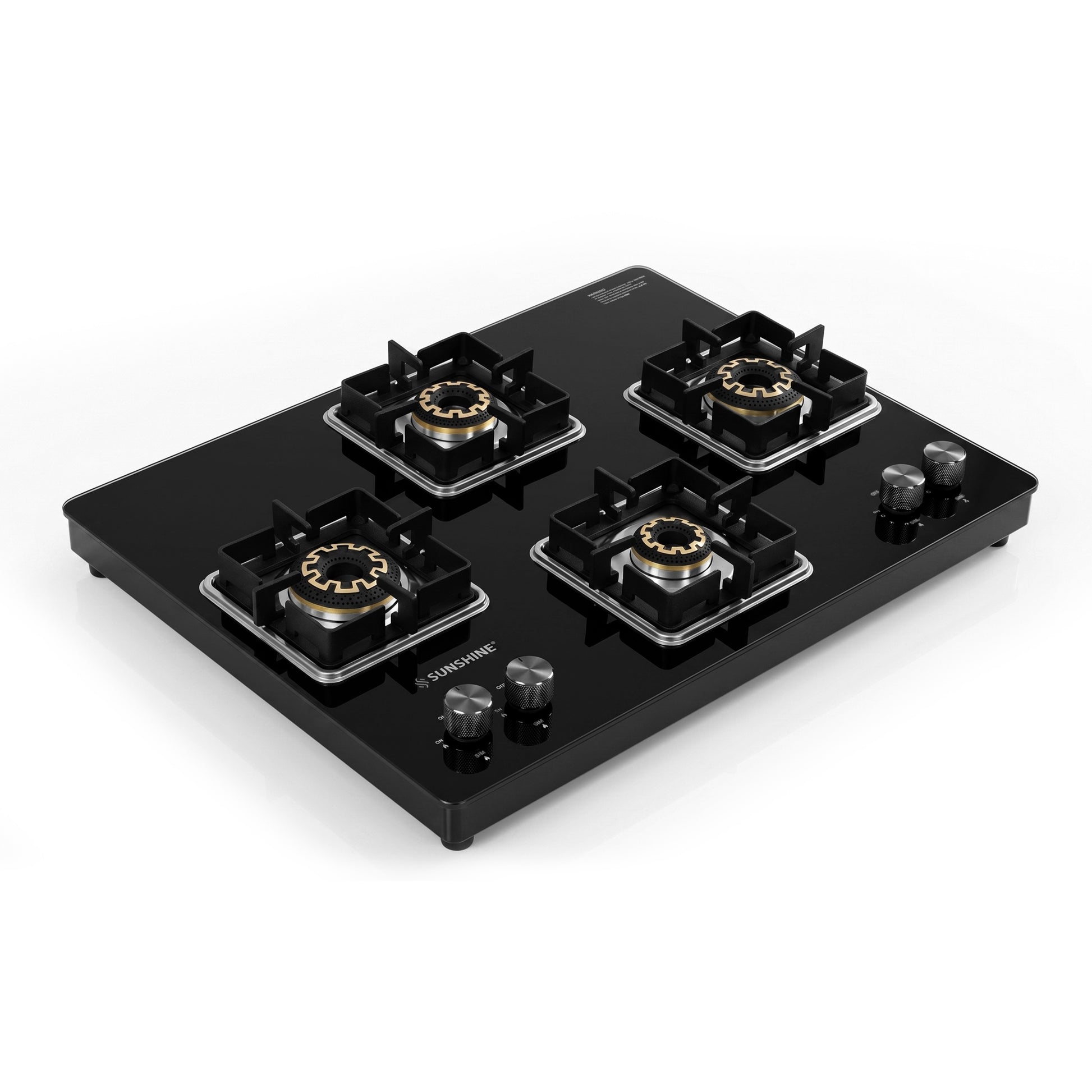 Sunshine Shine Rhombus Black gas stove hobtop with four burners 