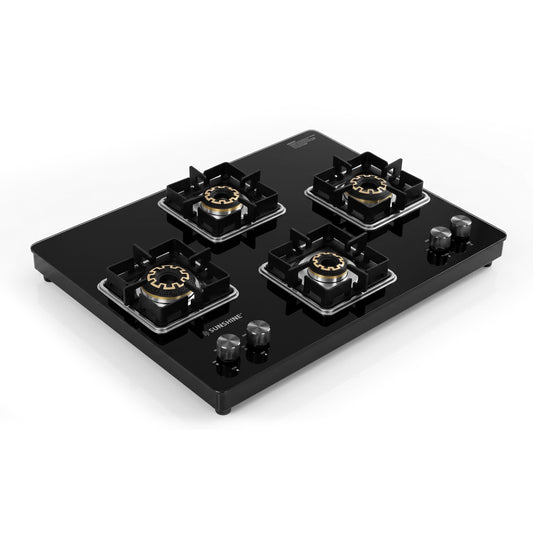 Sunshine Shine Rhombus Black gas stove hobtop with four burners 