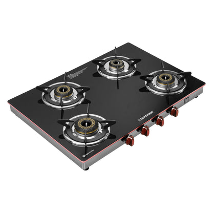 Sunshine Donna 4 Burner Gas Stove Manual Ignition (Glass Top, 2 years warranty)