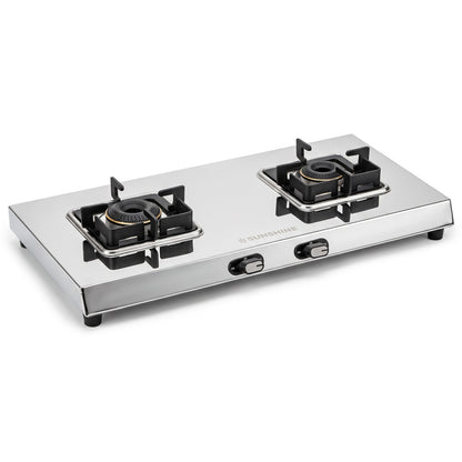 Thunder 2 Burner Stainless Steel Gas Stove | 5 Year Body & Burner Warranty