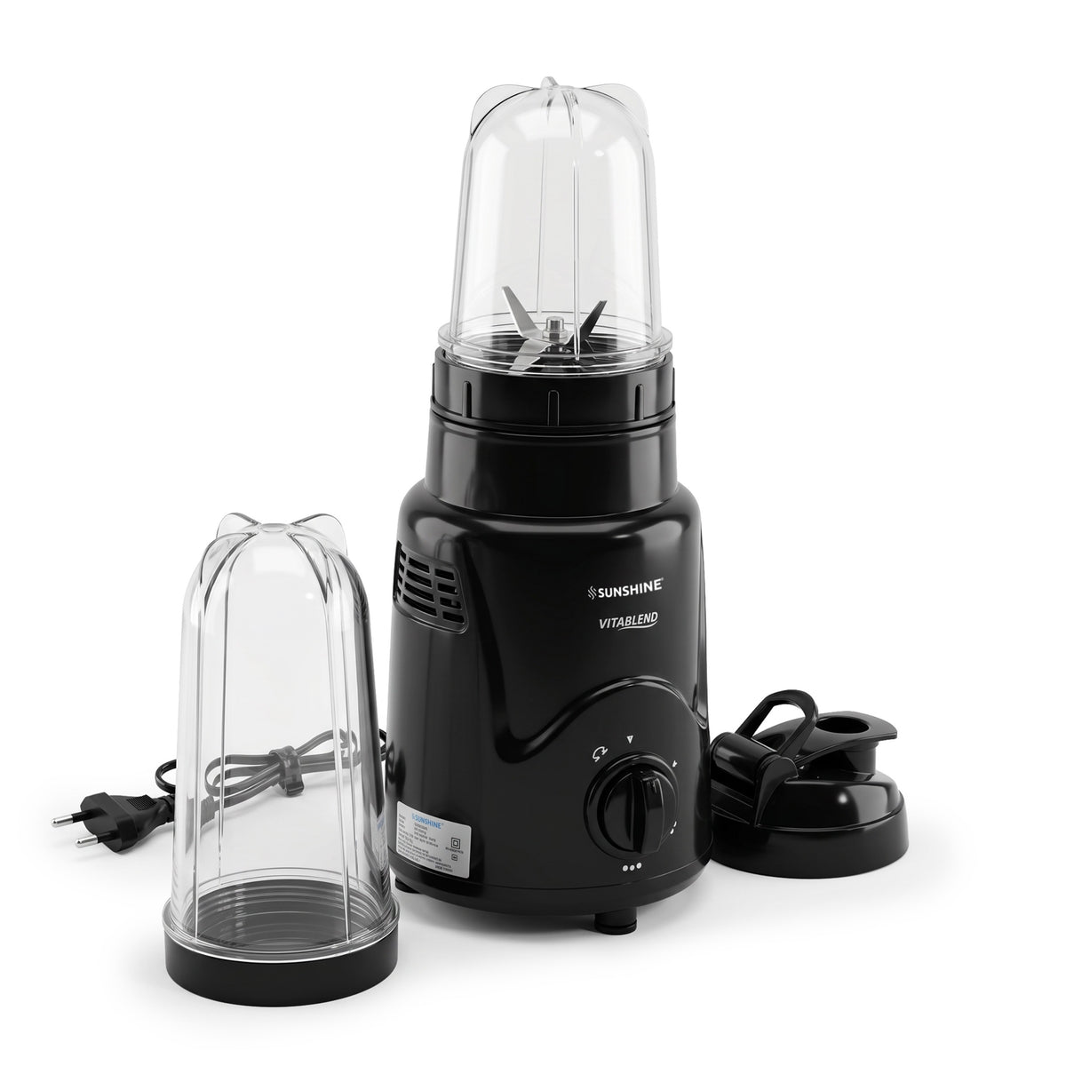 VitaBlend Nutri Blender 500W – Portable Blender & Grinder | 3-Speed Control | Blender Jar + Chutney Jar (Black)