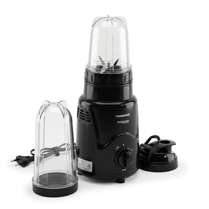 VitaBlend Nutri Blender 500W – Portable Blender & Grinder | 3-Speed Control | Blender Jar + Chutney Jar (Black)