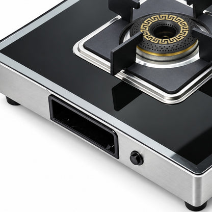 Arrow 4 Burner Gas Stove | Glass Top | 8D Brass Burner