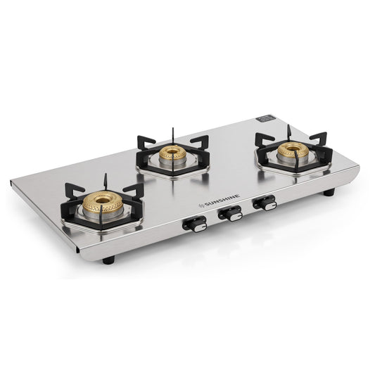 Enzo Stainless Steel Cooktop | Manual Ignition | 3 Burner