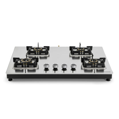 Rover Metal Hobtop – Honeycomb Steel Finish | 3 & 4 Burner |Brass Burners