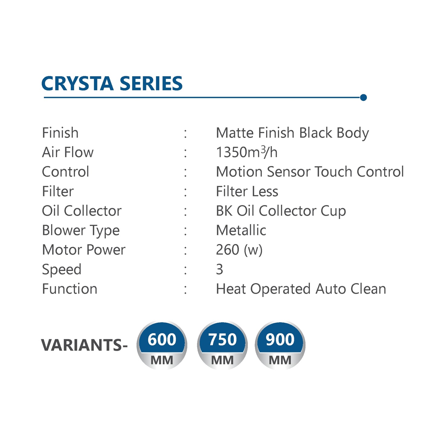 Sunshine Crysta 60 Wall Mounted Auto Clean Chimney