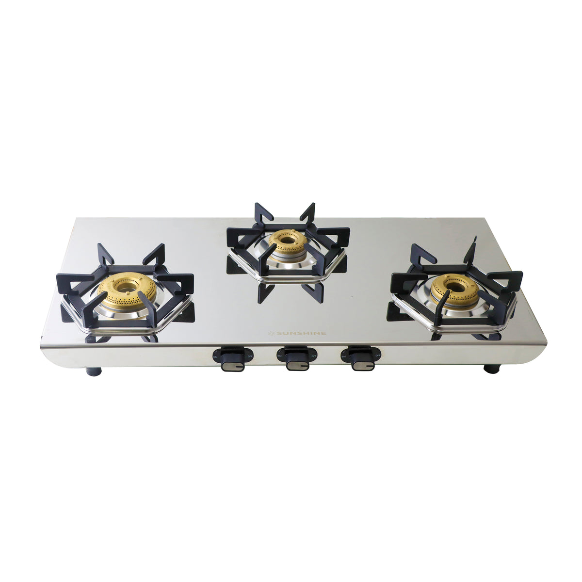 Sunshine Cooktop Sunshine Enzo Stainless Steel Cooktop, ISI Certified Manual Ignition 3 ...